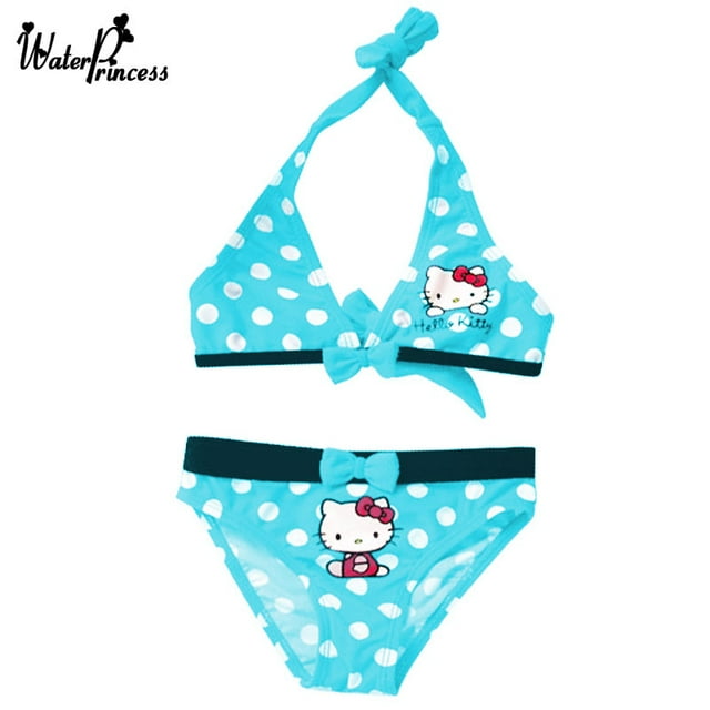 Hello Kitty cat cute big girl princess bikini cartoon polka dot split