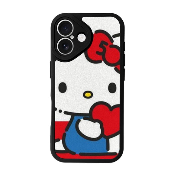 Hello Kitty iPhone 16 Silicone Phone Case Apple Leather Protective Case Suitable for iPhone 16