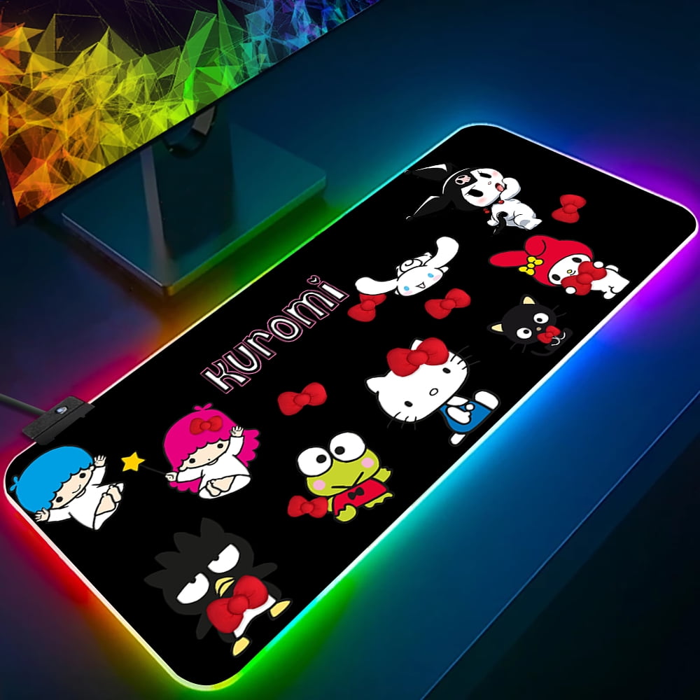 Hello Kitty kuromi my melody RGB Pc Gamer Keyboard Mouse Pad Mousepad ...