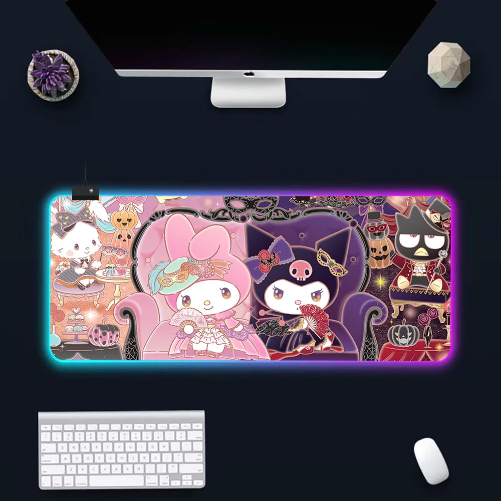 Hello Kitty kuromi my melody RGB Pc Gamer Keyboard Mouse Pad Mousepad ...