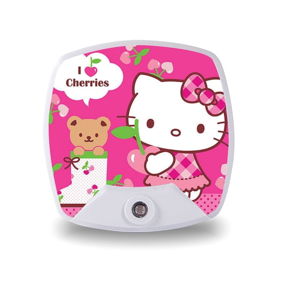 Hello Kitty night light plug-in dimmable LED night light with automatic dusk to dawn sensor, soft warm white night light for hallway, bedroom, kids room, kitchen, stairs