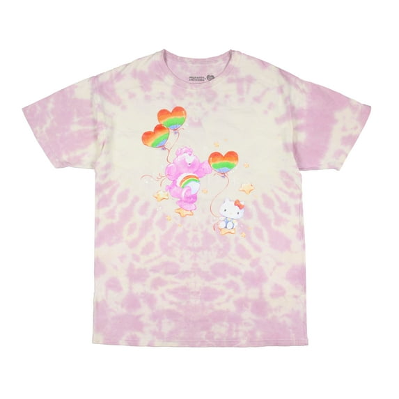Hello Kitty x Care Bears Women's Shimmer Design Tie-Dye T-Shirt