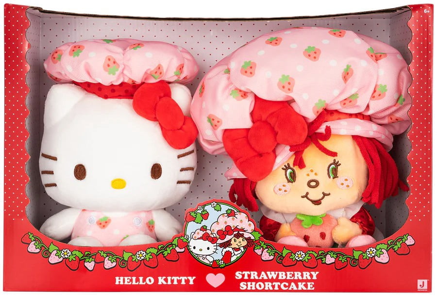 Jazwares Hello Kitty and Strawberry Shortcake Plush 2-Pack