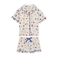 thumbnail image 1 of Hello Kitty x Wonder Nation Girls Short Sleeve Notch Collar Top and Short Pajama Set, 2-Piece, Sizes 4-18, 1 of 3