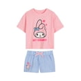 thumbnail image 1 of Hello Kitty x Wonder Nation Girls Short Sleeve Pajama Top and Short Pajama Set, 2-Piece, Sizes 4-18, 1 of 3