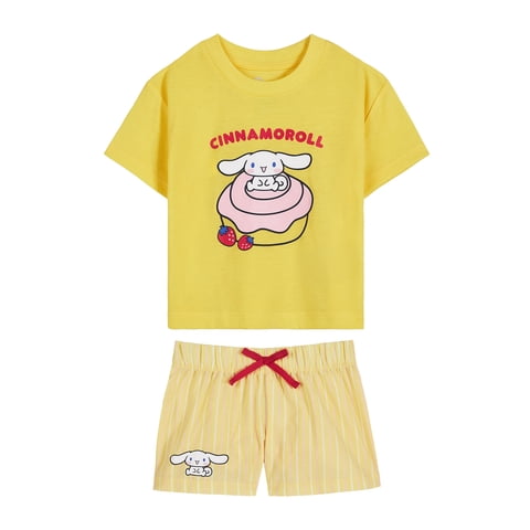 Hello Kitty x Wonder Nation Girls Short Sleeve Pajama Top and Short Pajama Set, 2-Piece, Sizes 4-18