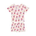 thumbnail image 1 of Hello Kitty x Wonder Nation Girls Short Sleeve Pajama Top and Short Ribbed Pajama Set, 2-Piece, Sizes 4-18, 1 of 2