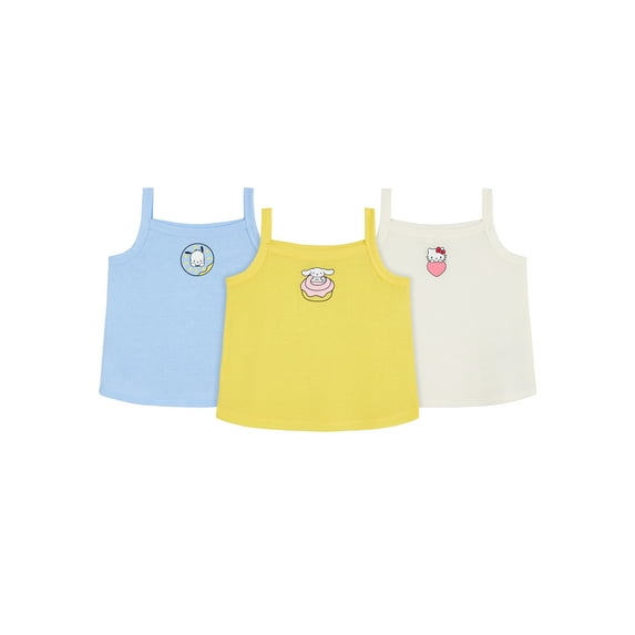 Hello Kitty x Wonder Nation Girls Tank Top Pajama, 3-Pack, Sizes 4-18