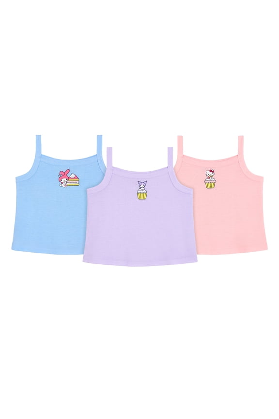 Hello Kitty x Wonder Nation Girls Tank Top Pajama, 3-Pack, Sizes 4-18