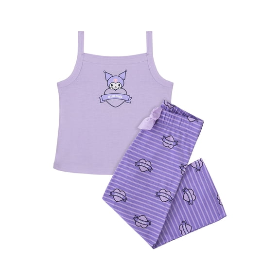 Hello Kitty x Wonder Nation Girls Tank and Sleep Pant Pajama Set, 2-Piece, Sizes 4-18