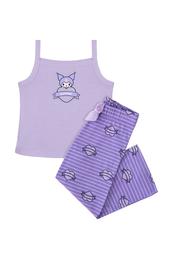 Hello Kitty x Wonder Nation Girls Tank and Sleep Pant Pajama Set, 2-Piece, Sizes 4-18