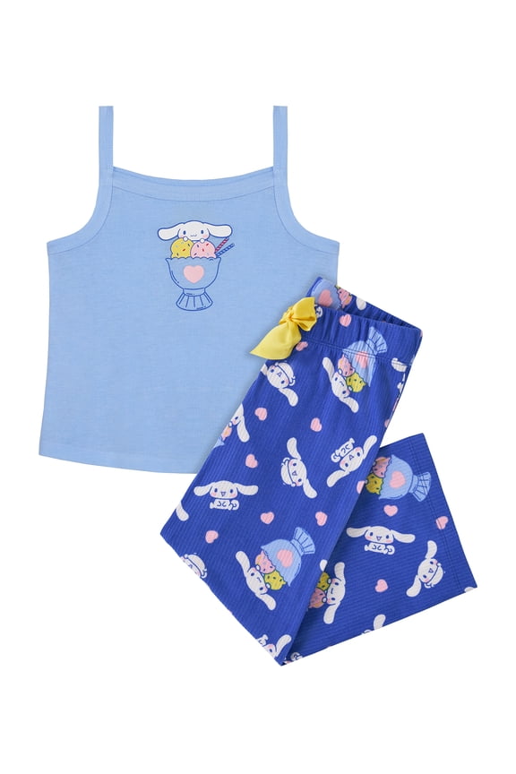 Hello Kitty x Wonder Nation Girls Tank and Sleep Pant Pajama Set, 2-Piece, Sizes 4-18