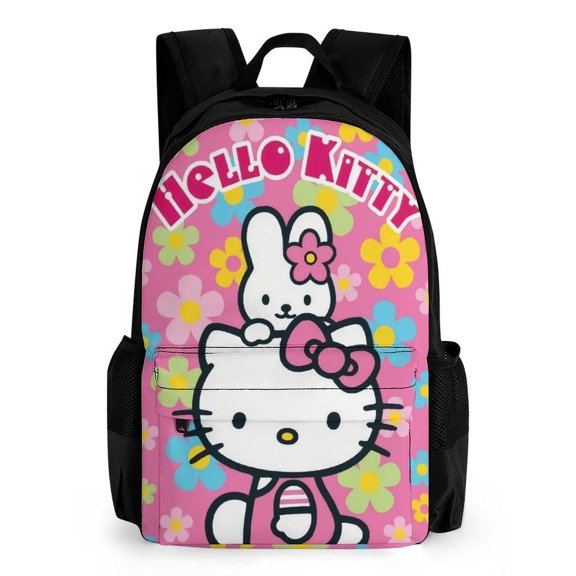 Hello Kitty5986 Laptop Backpacks with Pocket, Casual Lightweight Bookbag, Classic Shoulders Roomy Bag for Hiking Traveling Camping Business Errands