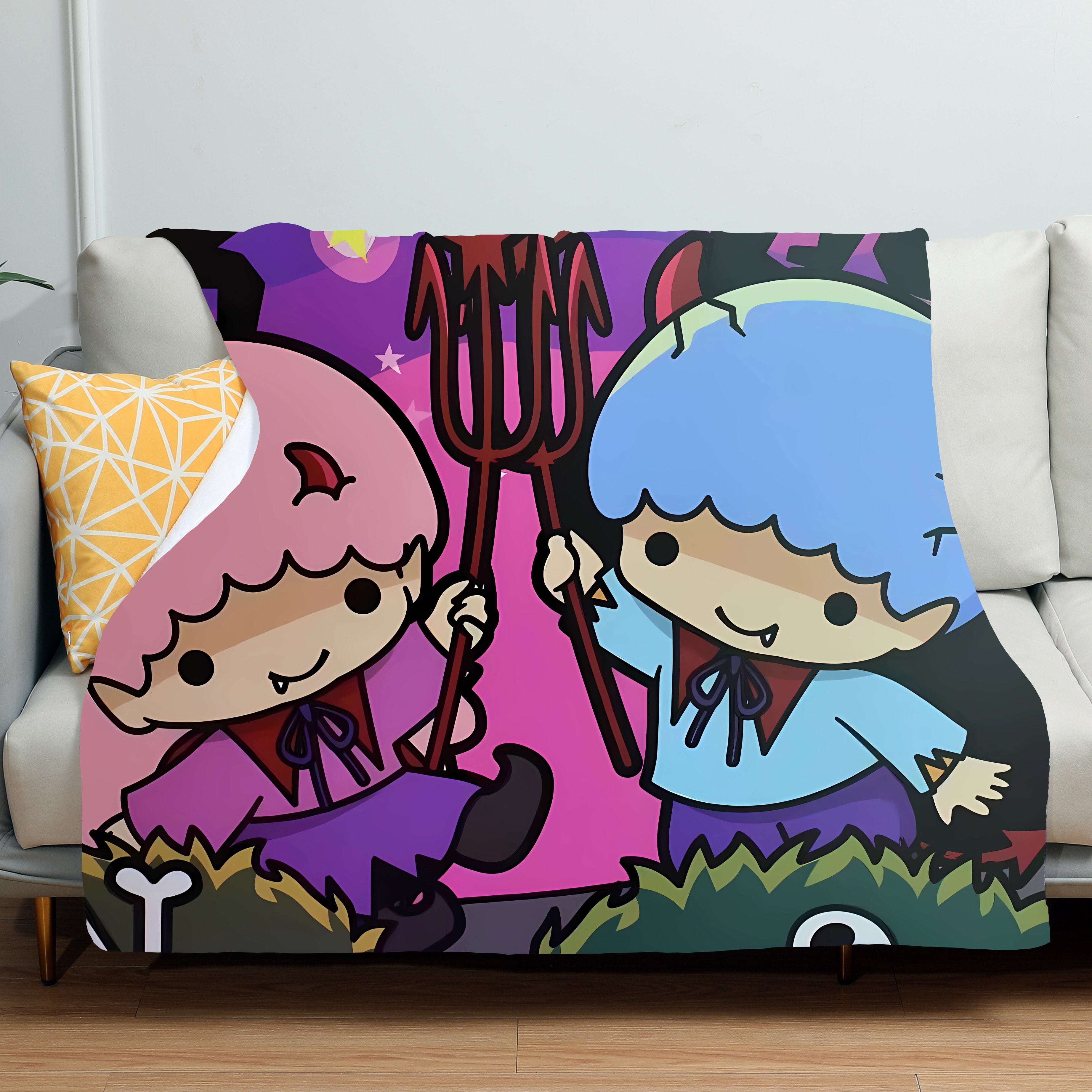 150*200cm Sanrios Cinnamoroll Kuromi Mymelody Kawaii Cartoon Flannel Blanket Anime Plush Soft Warm Blankets Tv Sweatshirt Gifts