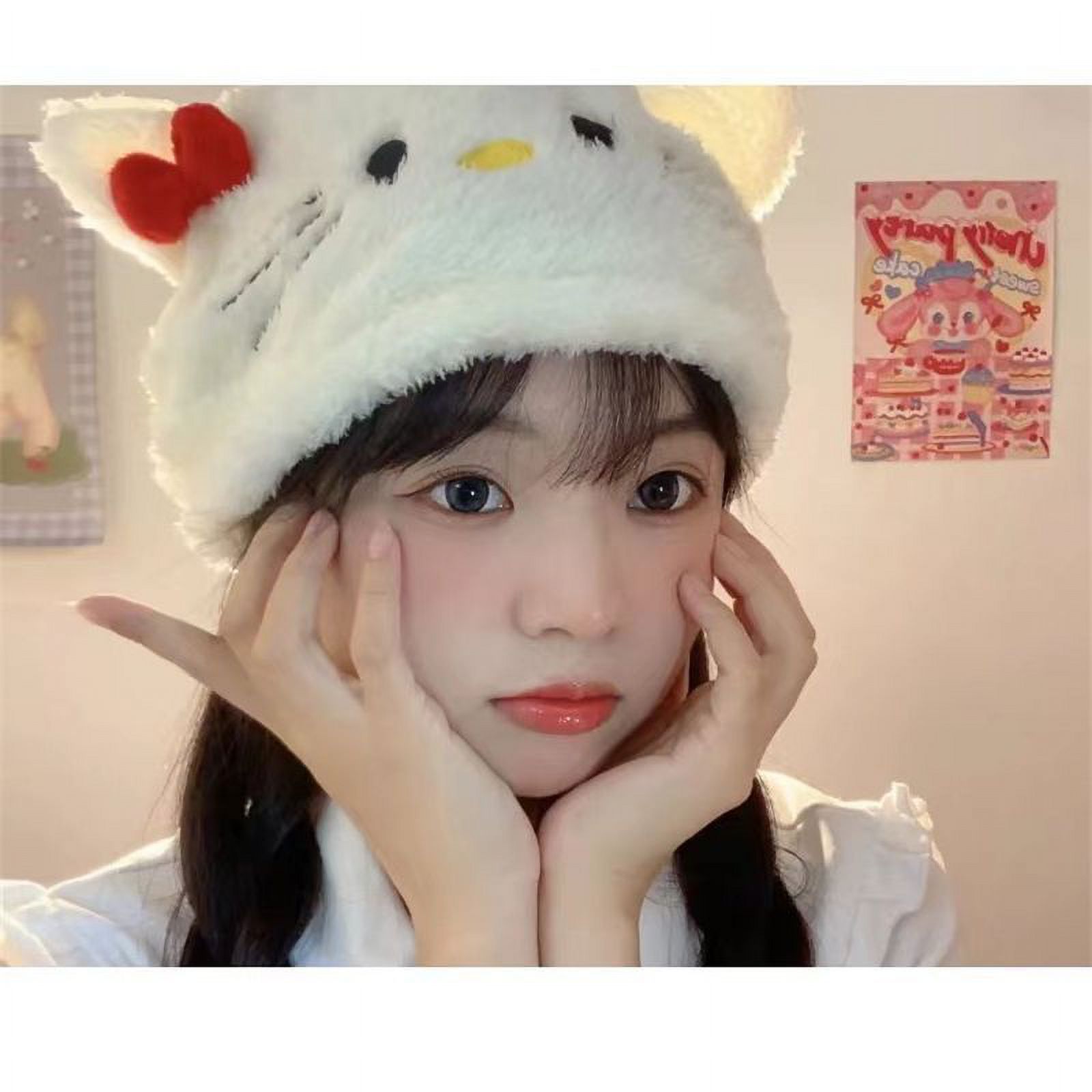 Hello Kittys Hat Cute Sweet Beauty Warm Hat Women Beanies Windproof Cap