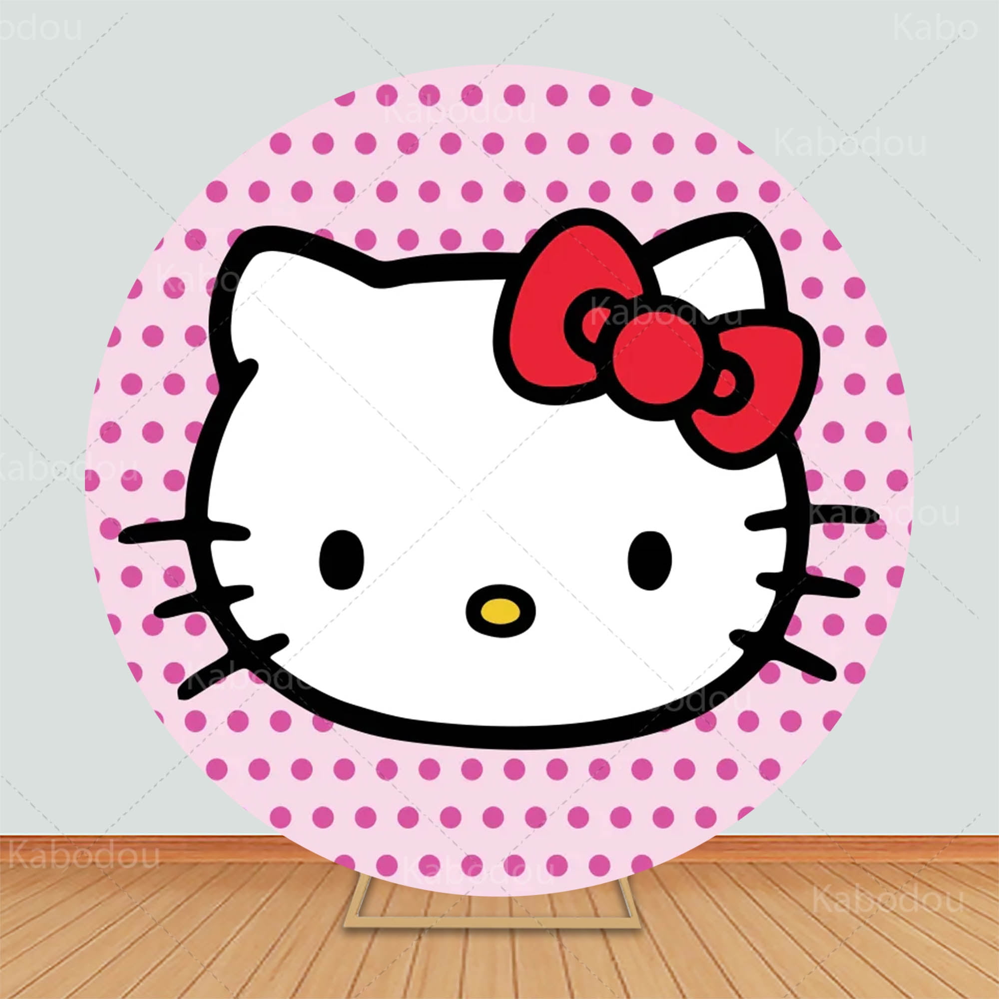 Hello Kittys Pink Backdrop Girls Birthday Party Decoration Round