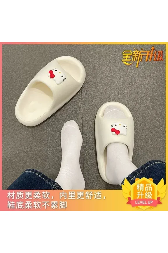 Hello Kittys Slippers New Cartoon Cute Anti-Slip Summer Wearing Outside Sandals Comfortable Soft Figure