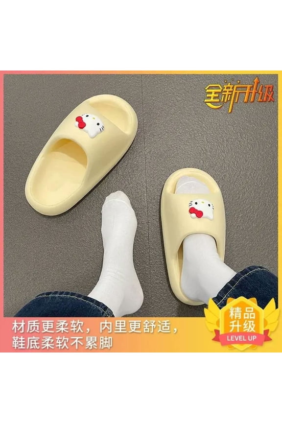 Hello Kittys Slippers New Cartoon Cute Anti-Slip Summer Wearing Outside Sandals Comfortable Soft Figure