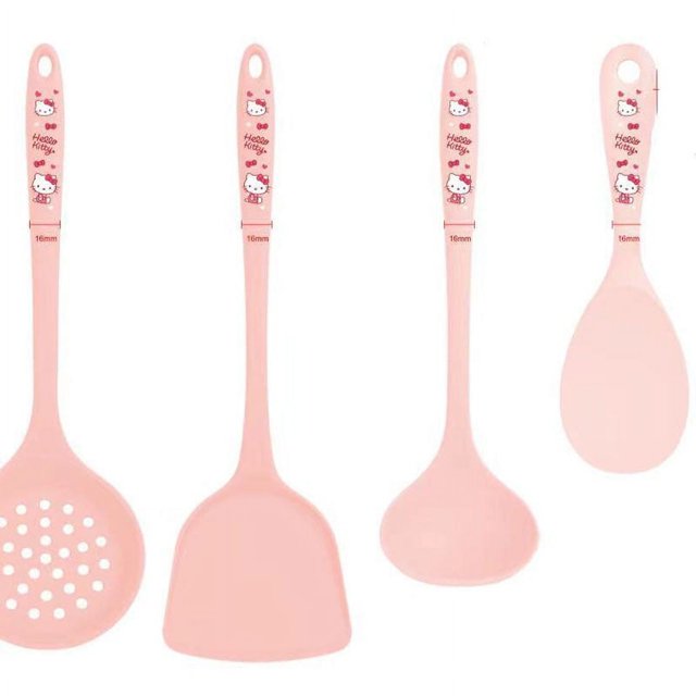 Hello Kittys Spoon Spatula Sanrios Anime Non Stick Pan Spoon 4 Pack ...