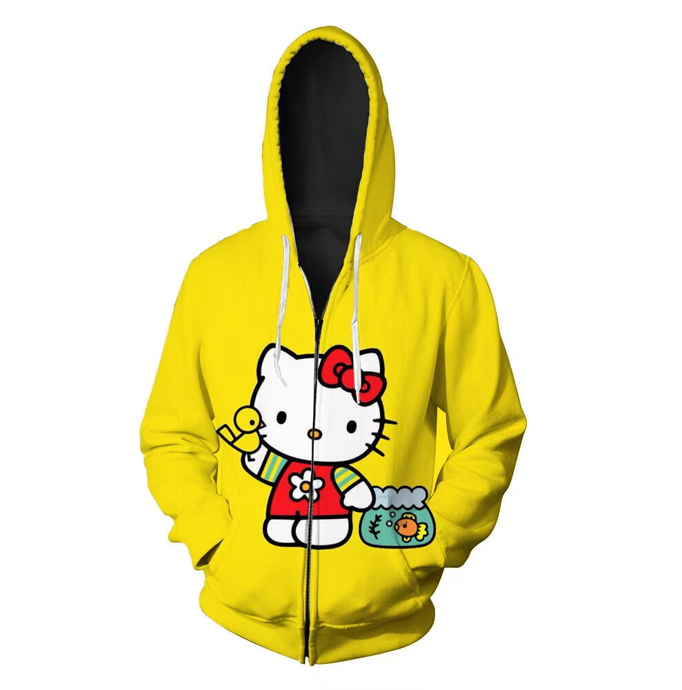 Hello Kittys Zip Hoodie Y2K Kawaii Beautiful Jacket Women's Punk Grunge