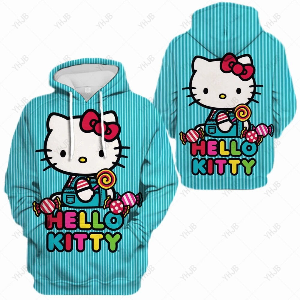 Hello Kittys Zip Hoodie Y2K Kawaii Beautiful Jacket Women's Punk Grunge