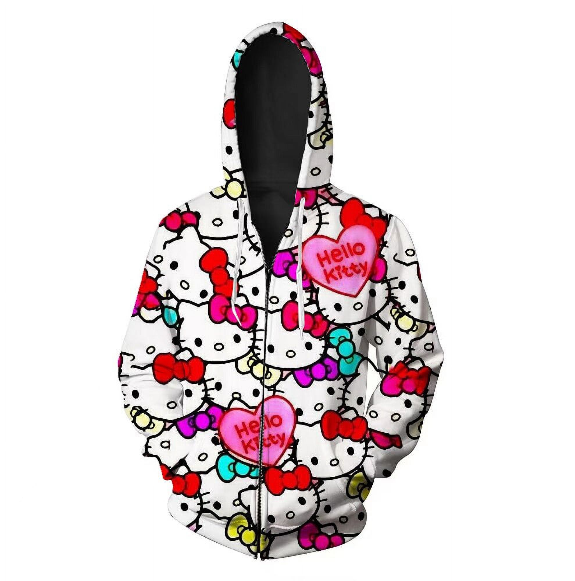 Hello Kittys Zip Hoodie Y2K Kawaii Beautiful Jacket Women's Punk Grunge