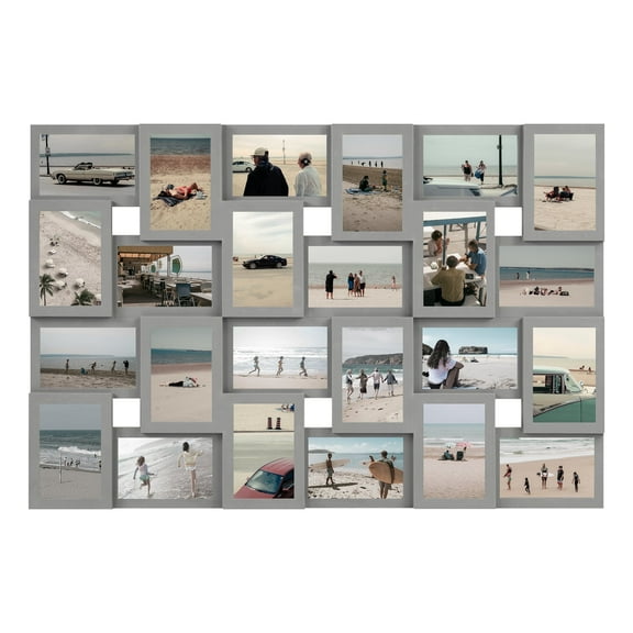 Hello Laura 24 Opening Gray Multiple Photo Frames Collage 4 x 6 Pictures Set of 2
