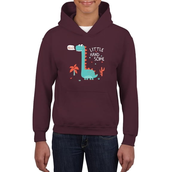 Hello Little Handsome Dino Hoodie Juniors -Image by Shutterstock,  Large