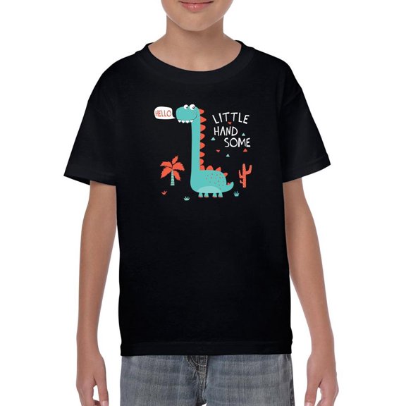 Hello Little Handsome Dino T-Shirt Juniors -Image by Shutterstock, Medium