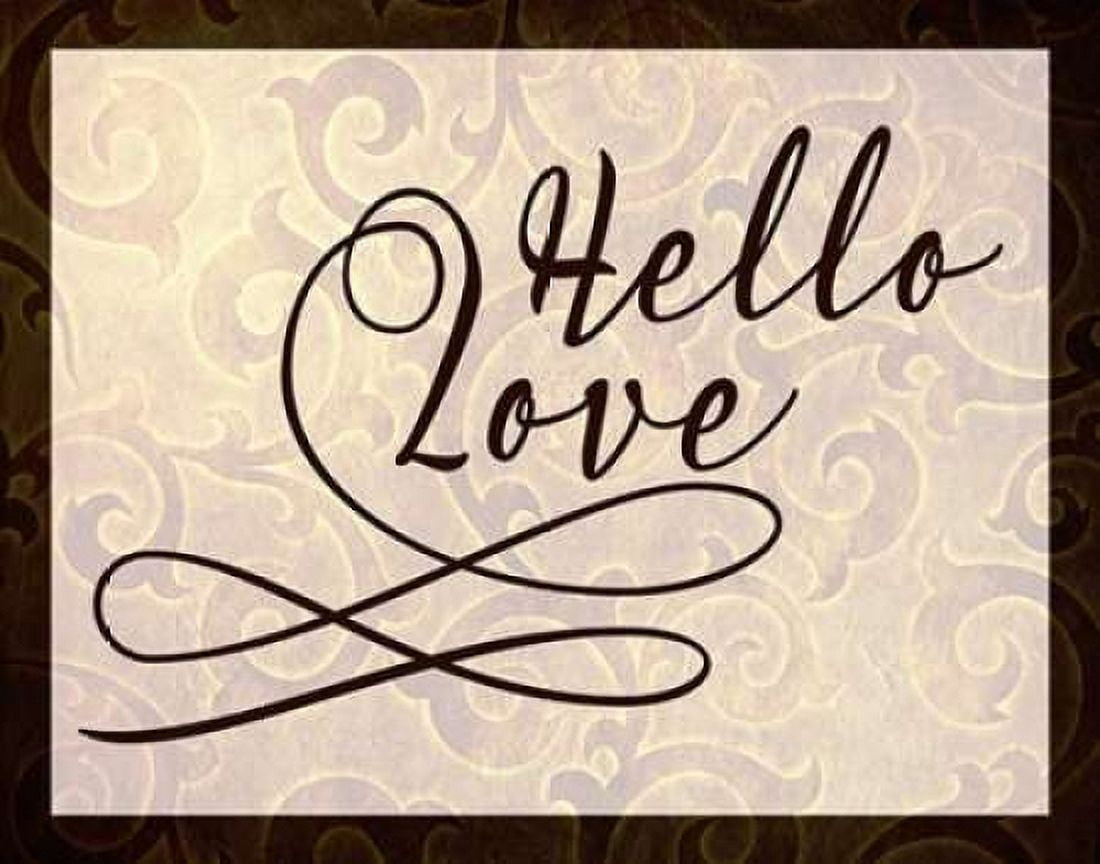 Hello Love Gold and Black Canvas Art - Tara Moss (22 x 28)