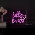 thumbnail image 1 of Hello Lovely 10" Square Contemporary Glam Acrylic Box USB Operated LED Neon Light, Pink, 1 of 7
