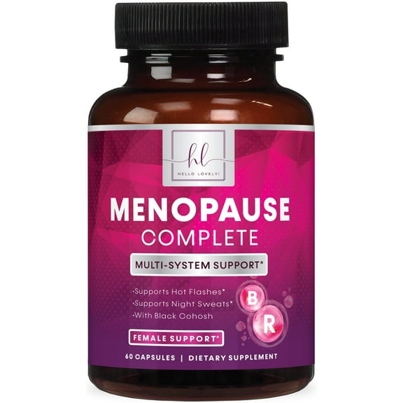 Menopause Supplements for Women with Black Cohosh - Natural, Mild Hot Flash, Night Sweats & Hormone Support, Menopause Relief with Dong Quai, Energy & Balance, Bottled in USA - 60 Capsules