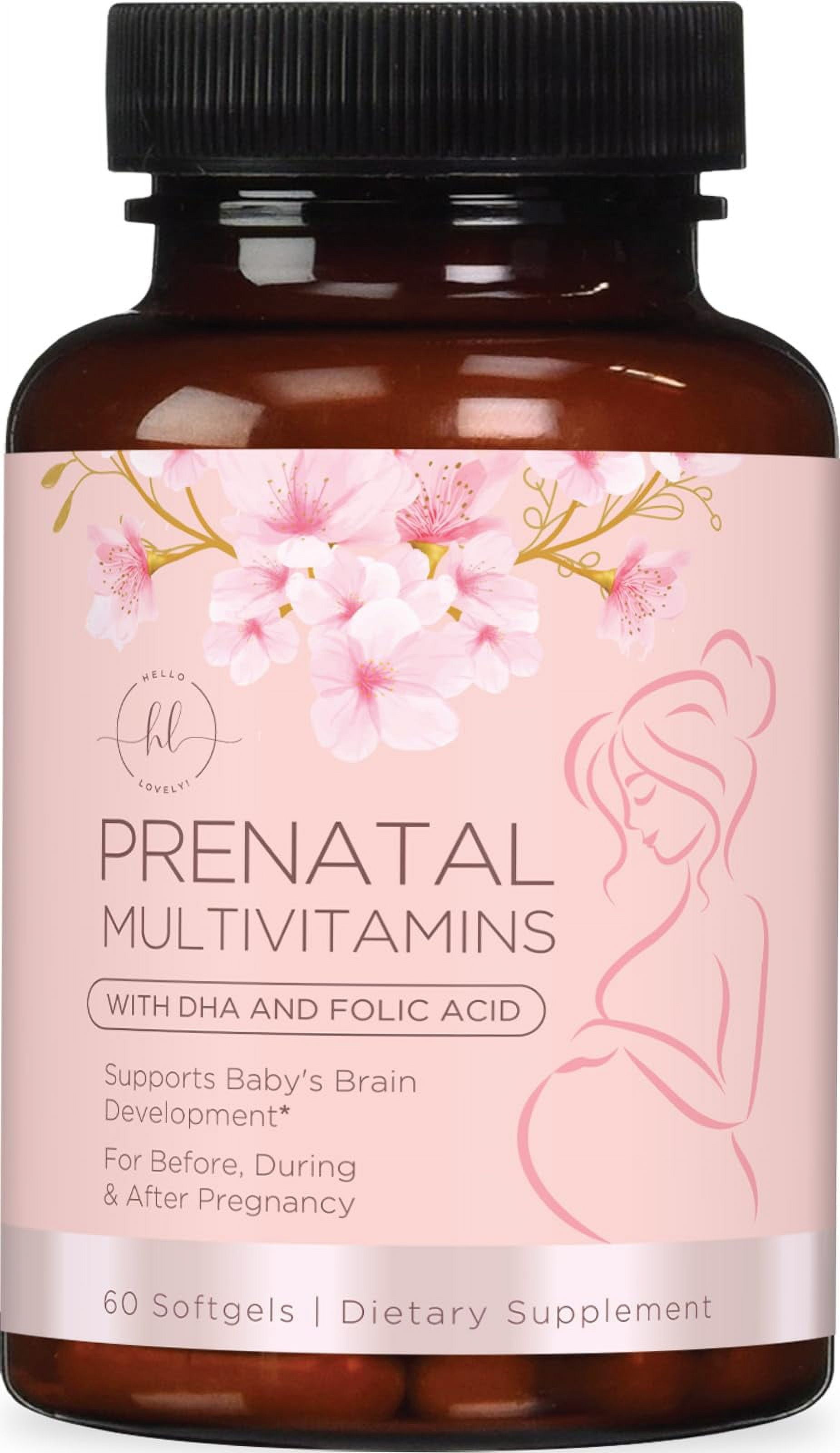 Women's Prenatal Multivitamin with Folic Acid + DHA, Prenatal Vitamins with Folate, Omega 3