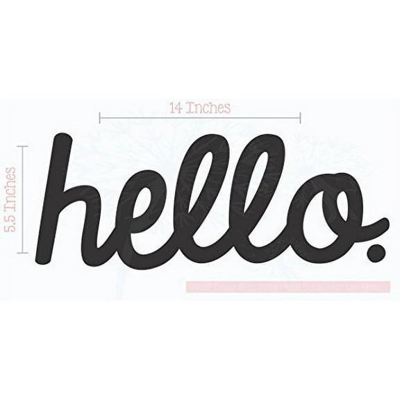 Hello Lower Case Vinyl Lettering Art Wall Sticker Decals Entry Welcome Home Decor Quote Opt 1 14x5.5-Inch Black