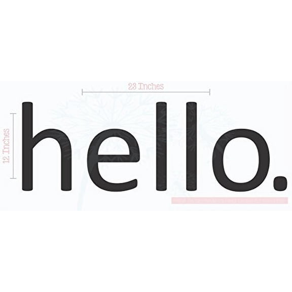 Hello Lower Case Vinyl Lettering Art Wall Sticker Decals Entry Welcome Home Decor Quote Opt 3 15x5-Inch Black