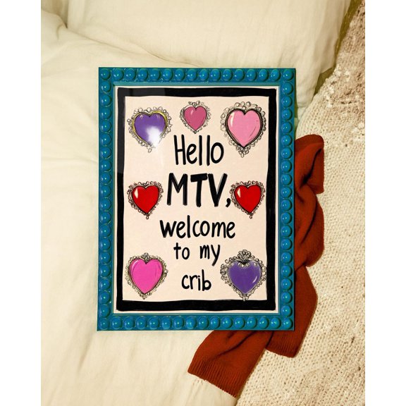Hello M Retro Quote Pop Culture Typography, Unframed Paper Poster 8x10in