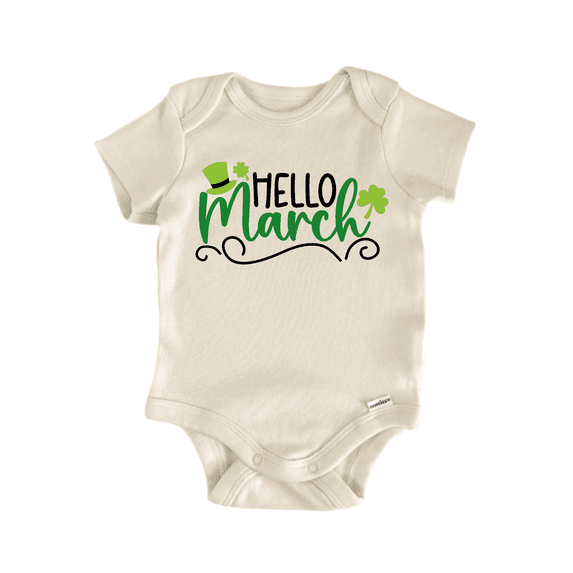 Hello March Newborn Baby Bodysuit