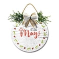 thumbnail image 1 of Hello May Front Door Sign Funny Wreaths Hanging Wooden Plaque Decoration Round Rustic Wood Farmhouse Porch Decor for Home Front Door Decor, 12 x 12 Inch, 1 of 5