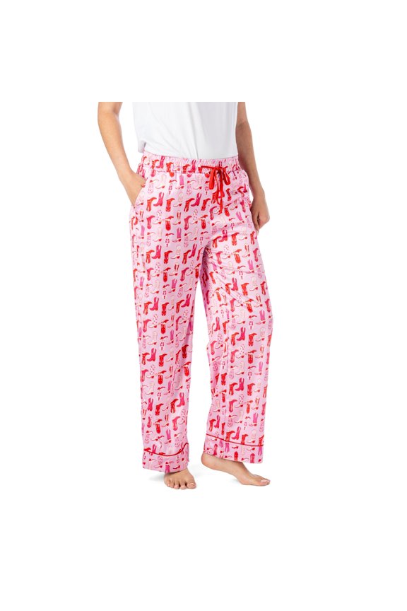 Boots & Bubbles Satin Pajama Pants, Bootie Sleep Medium/Large (Women's)