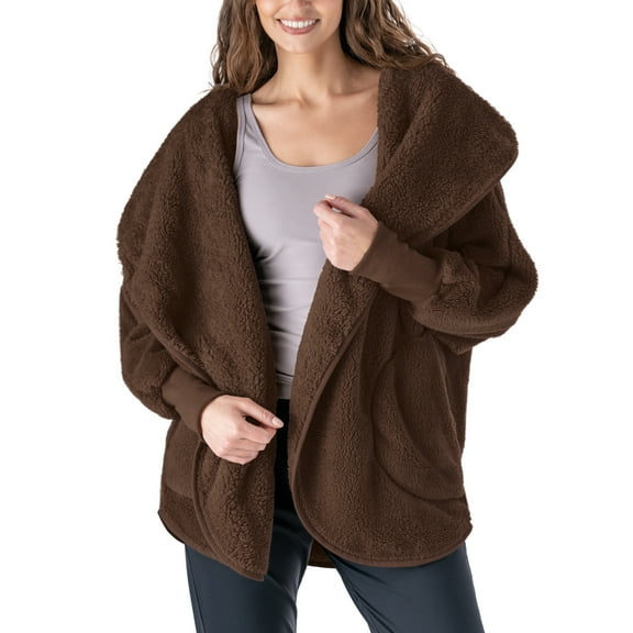 Hello Mello Comfort Zone Packable Oversized Cardigan, Mocha (Women's)