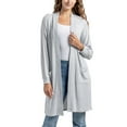 thumbnail image 1 of Hello Mello CuddleBlend Cardigan Lounge Long Sleeve Loose Open Front Sweater, Gray Large (Women's), 1 of 8
