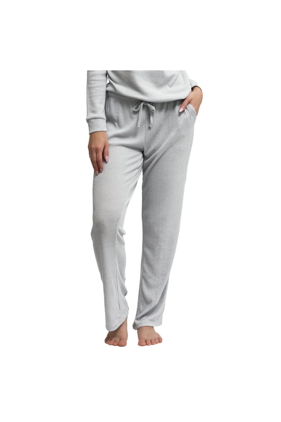 CuddleBlend Lounge Pants Relaxed Wide Leg Bottoms with Pockets, Gray Small (Women's)