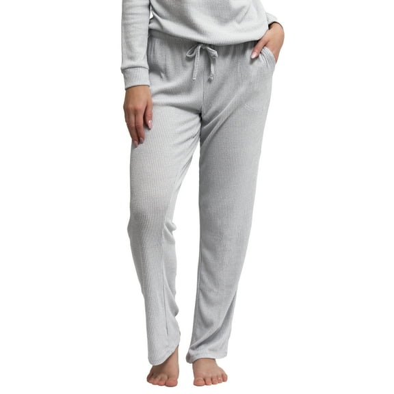 Hello Mello CuddleBlend Lounge Pants Relaxed Wide Leg Bottoms with Pockets, Gray X-Large (Women's)