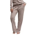 thumbnail image 1 of Hello Mello CuddleBlend Lounge Pants Relaxed Wide Leg Bottoms with Pockets, Pink Medium (Women's), 1 of 10