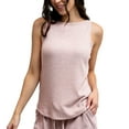 thumbnail image 1 of Hello Mello CuddleBlend Lounge Tank Top Relaxed Fit Pajama Top, Pink Small (Women's), 1 of 9