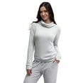 thumbnail image 1 of Hello Mello CuddleBlend Lounge Top Long Sleeve Relaxed Fit Turtleneck, Gray Large (Women's), 1 of 7