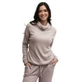 thumbnail image 1 of Hello Mello CuddleBlend Lounge Top Long Sleeve Relaxed Fit Turtleneck, Pink Small (Women's), 1 of 9