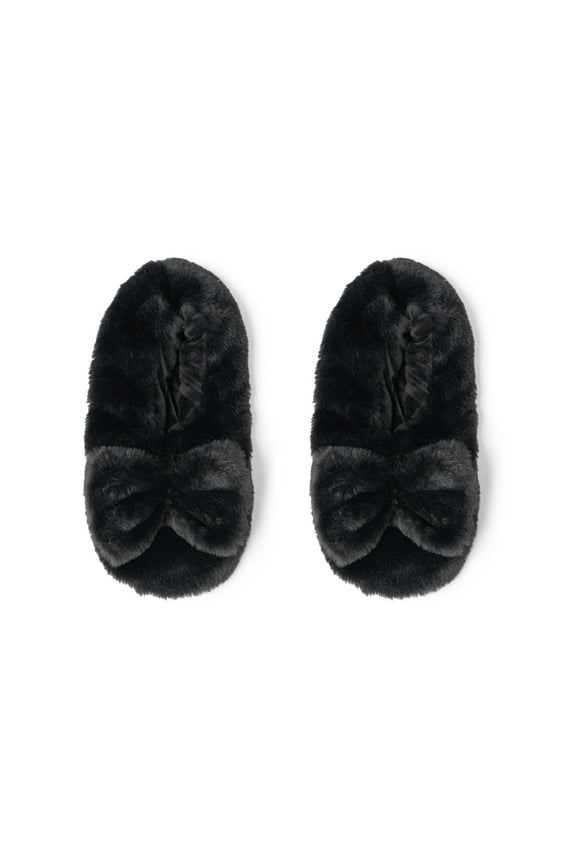 Cuddlers Heated Slippers Feet Warmers Shoes, Black Small/Medium (Women's)
