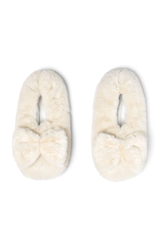 Cuddlers Heated Slippers Feet Warmers Shoes, Ivory Small/Medium (Women's)