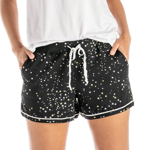 Hello Mello Daydream Soft Pajama Lounge Shorts Bottoms, Night Sky Small/Medium (Women's)